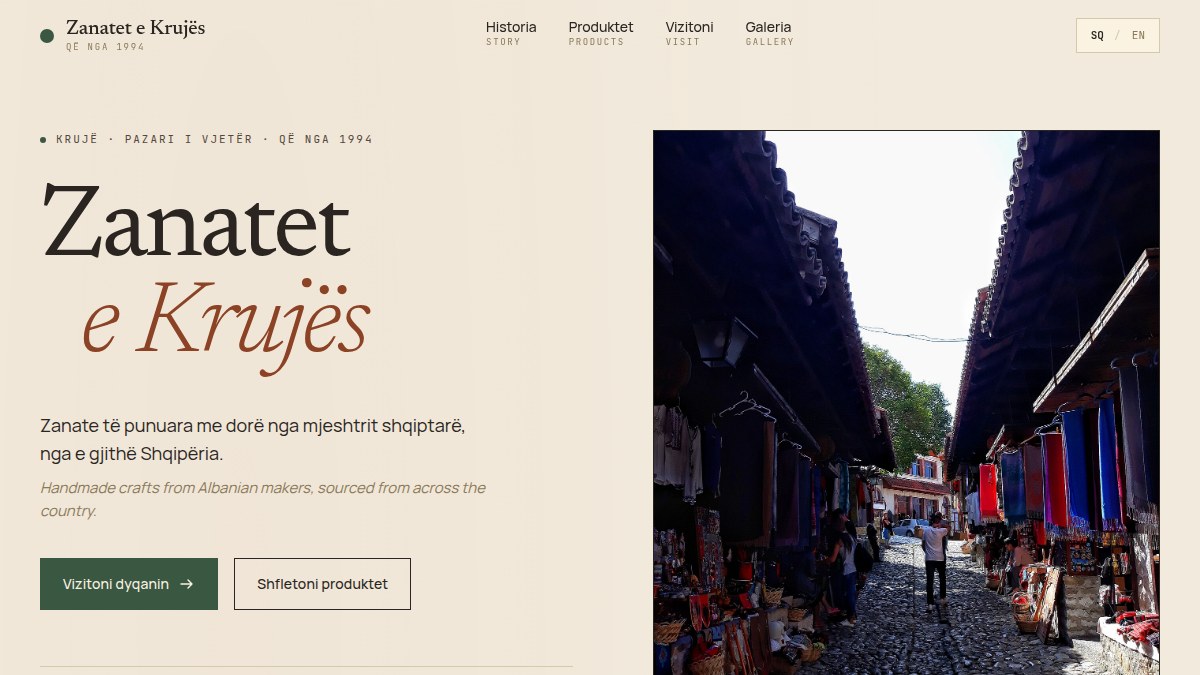 Zanatet e Krujës - souvenir shop example website